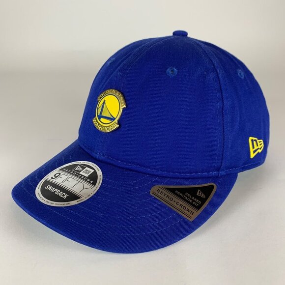Golden State Warriors NBA Blue New Era 9Fifty Retro Crown Snapack Hat New - Picture 1 of 6
